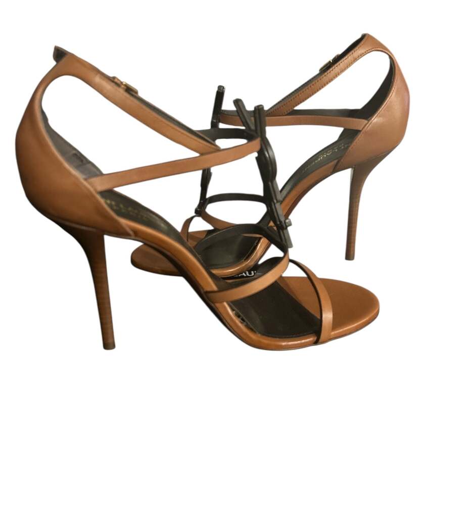 YSL Cassandra 100 sandal in new papaya NIB size 39 - Picture 8 of 14